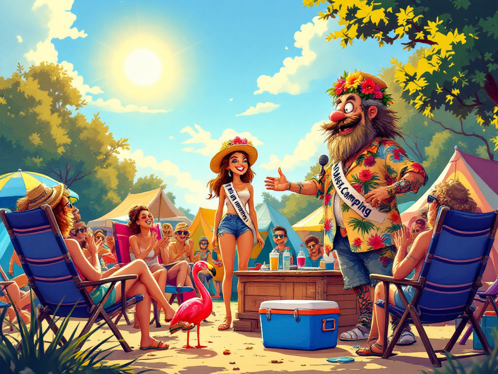 Clara Morgane et Constance et Nicole Ferroni : Miss Camping